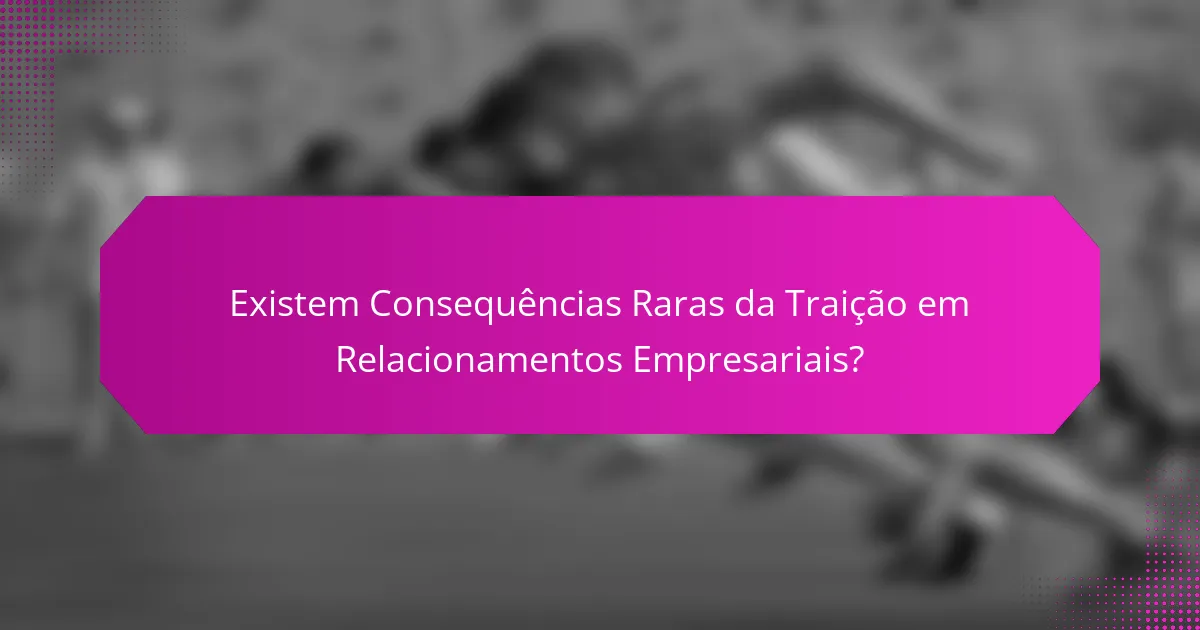 Existem Consequências Raras da Traição em Relacionamentos Empresariais?
